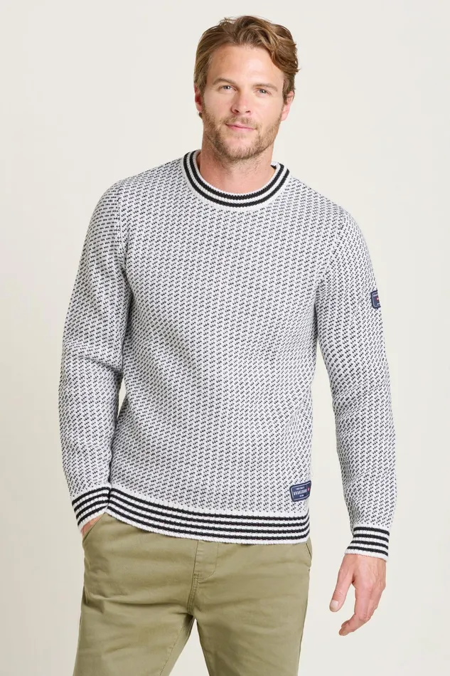 Men Brakeburn Knitwear Cream Fishermans Jumper