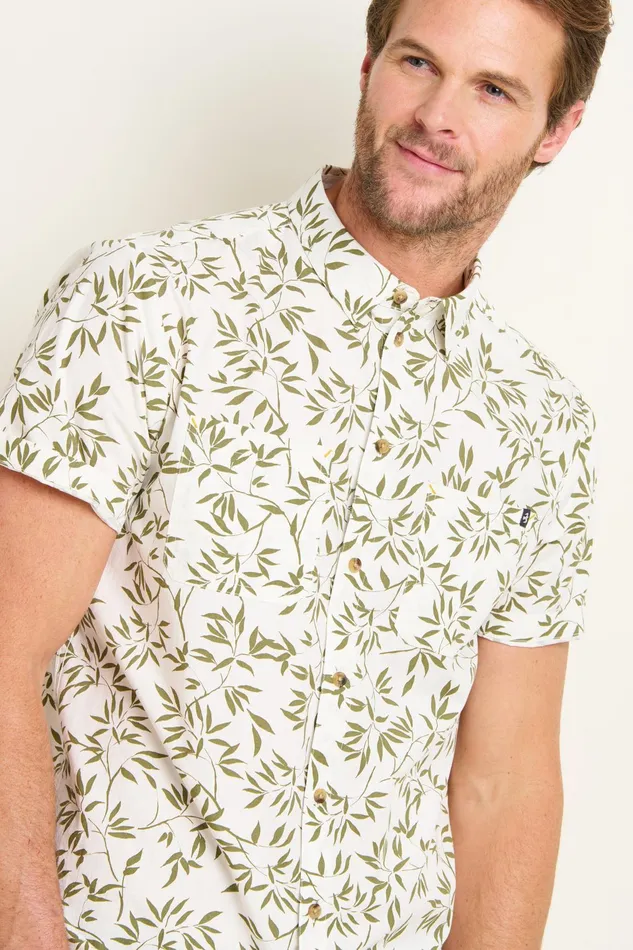 Men Brakeburn Shirts Cream Bamboo Leaf Shirt