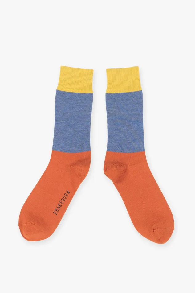 Men Brakeburn Socks Orange Colour Block Socks