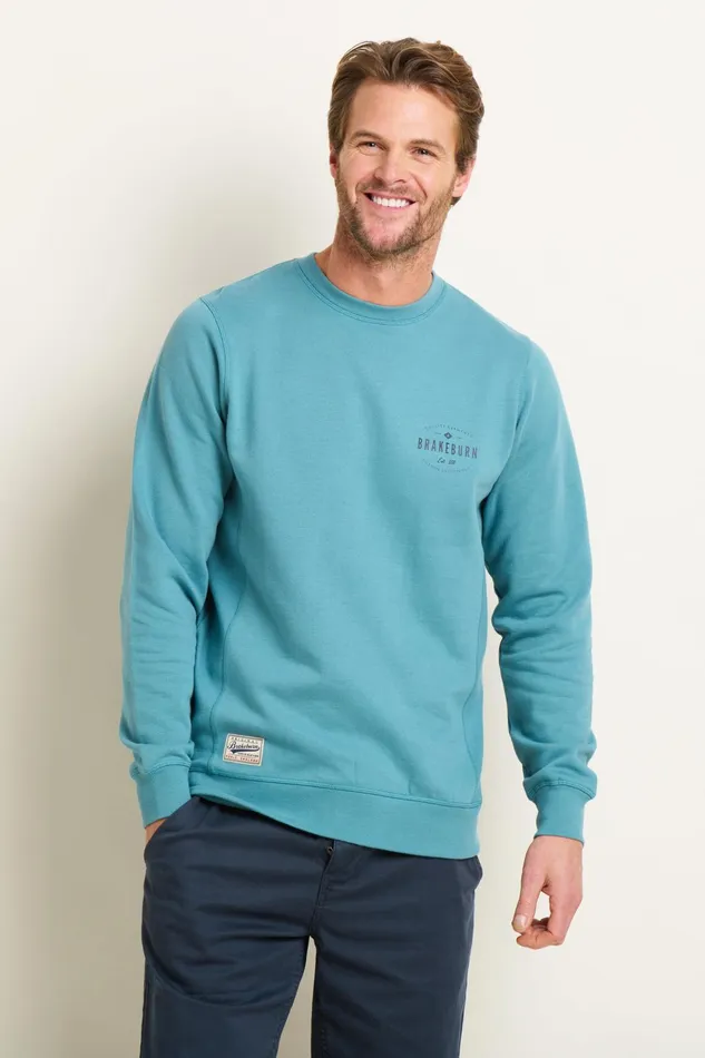 Men Brakeburn Sweatshirts And Hoodies Green Custom Crew Neck Sweat