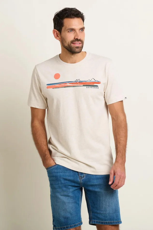 Men Brakeburn TShirts Ecru Painted Bike Graphic Tee
