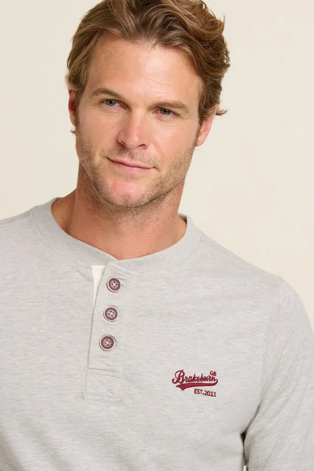 Men Brakeburn TShirts Grey Henley