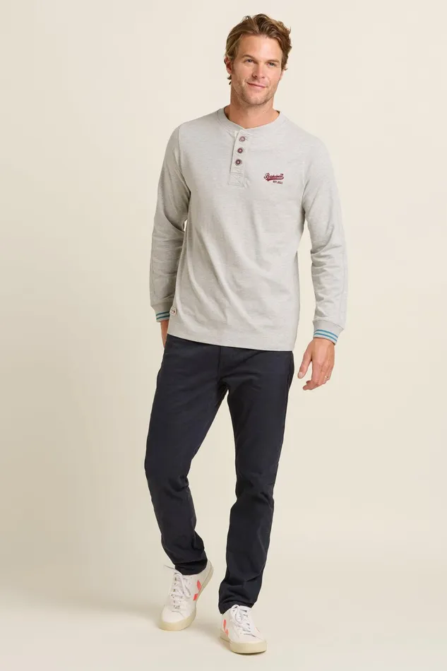 Men Brakeburn TShirts Grey Henley