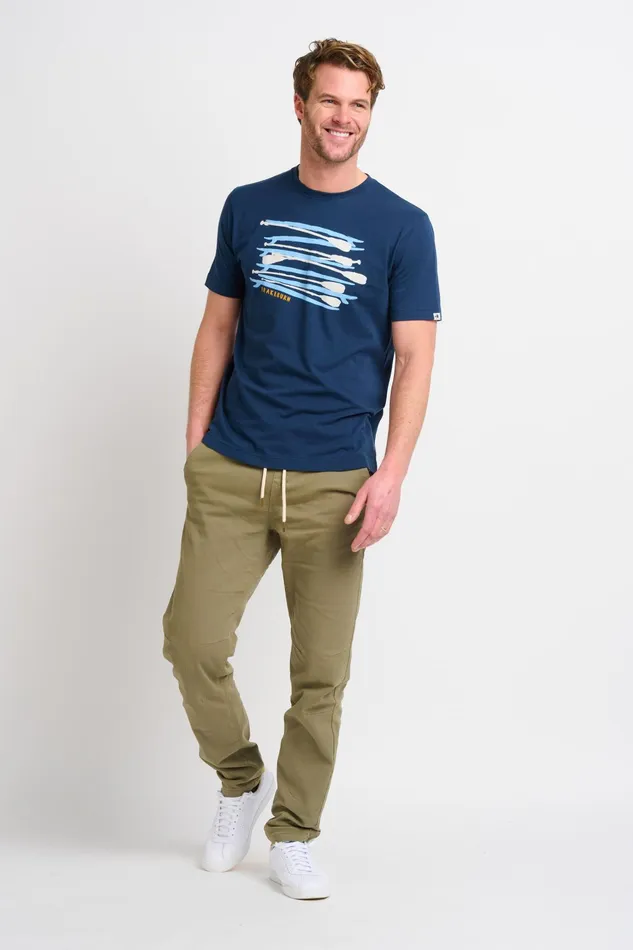 Men Brakeburn TShirts Navy Paddleboard Tee