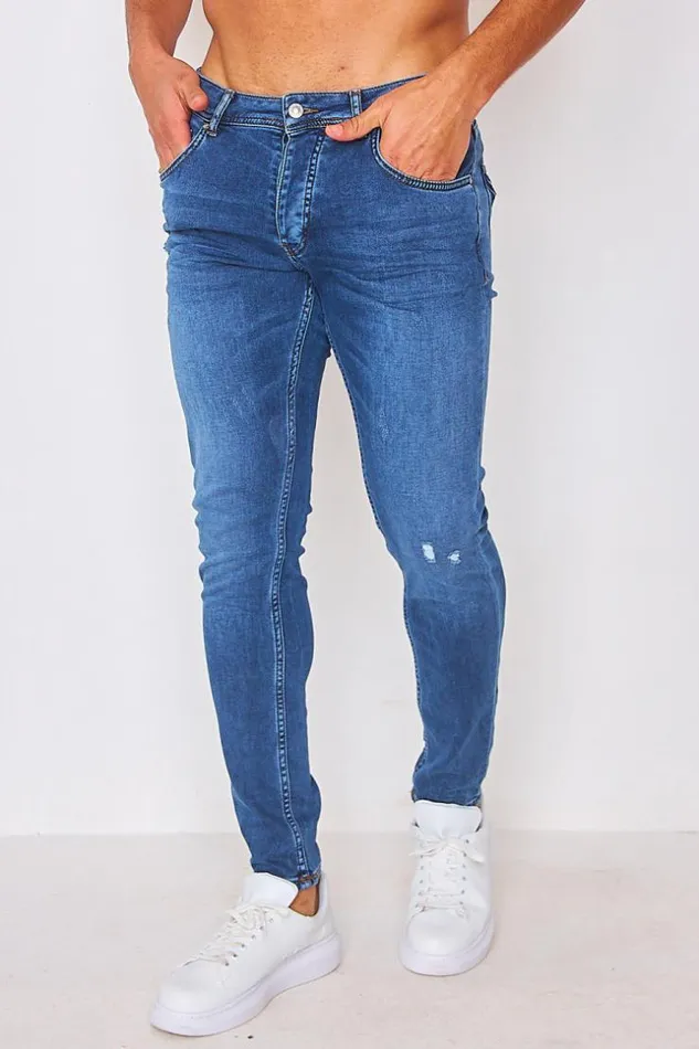 Men Brentiny Jean In Midwash Used Blue Blue Brentiny Paris Jeans