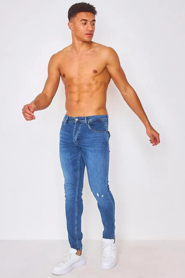 Men Brentiny Jean In Midwash Used Blue Blue Brentiny Paris Jeans