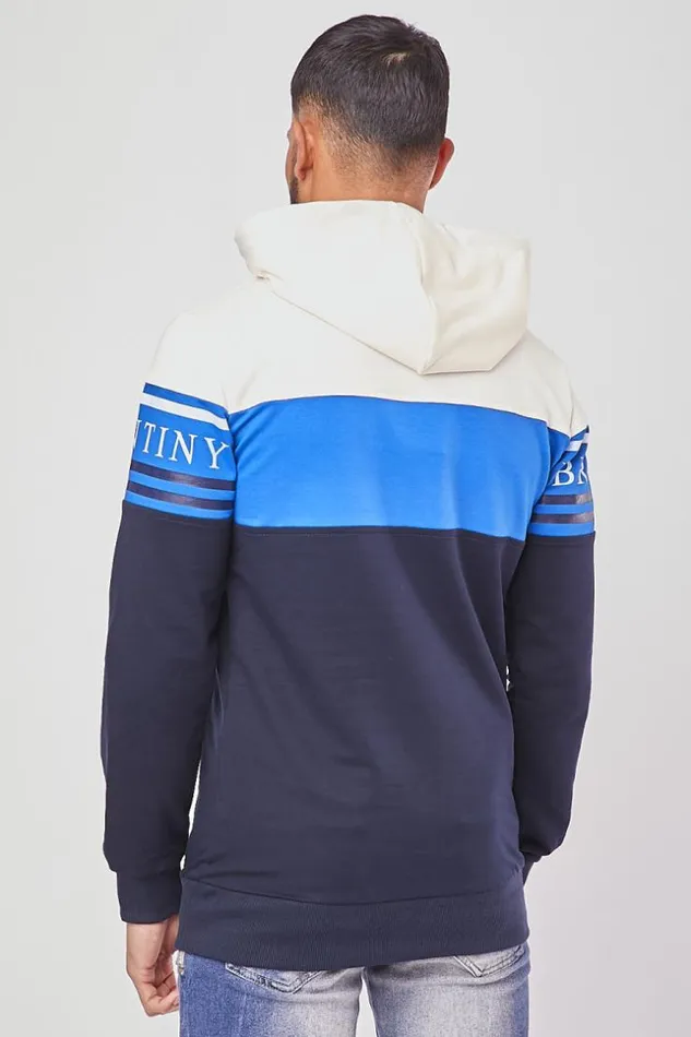 Men Brentiny Paris White And Blue Hoodie White Brentiny Paris Sweatshirts and Pullovers