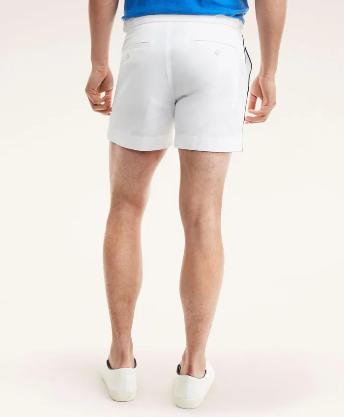 Men Canvas Tennis Shorts White Brooks Brothers Shorts and Swimwear