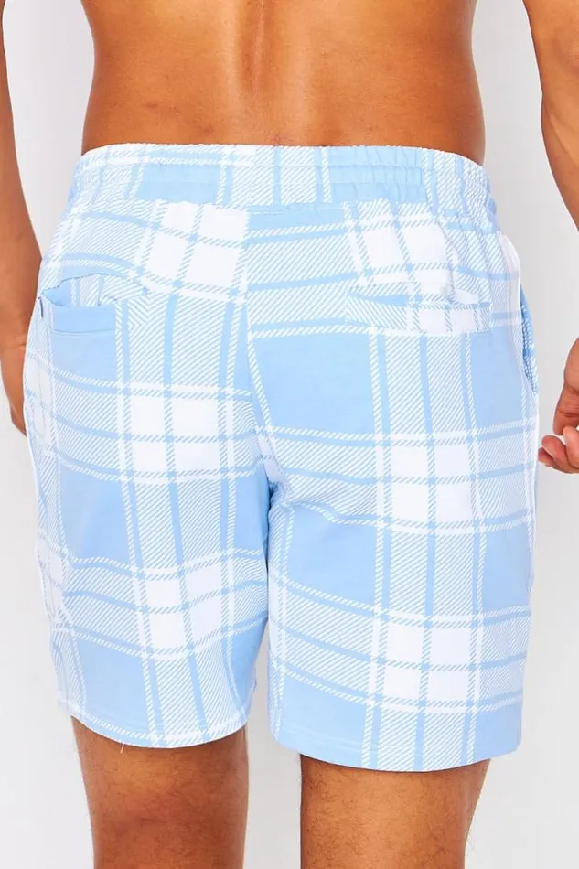Men Check Shorts In Blue Project X 8211 2140177 Blue Brentiny Paris Shorts