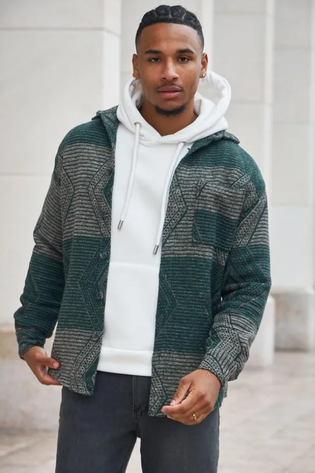Men Chemise paisse Motif Verte Green Brentiny Paris Shirts