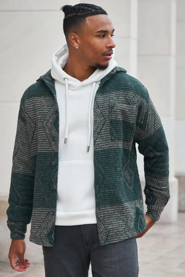 Men Chemise paisse Motif Verte Green Brentiny Paris Shirts