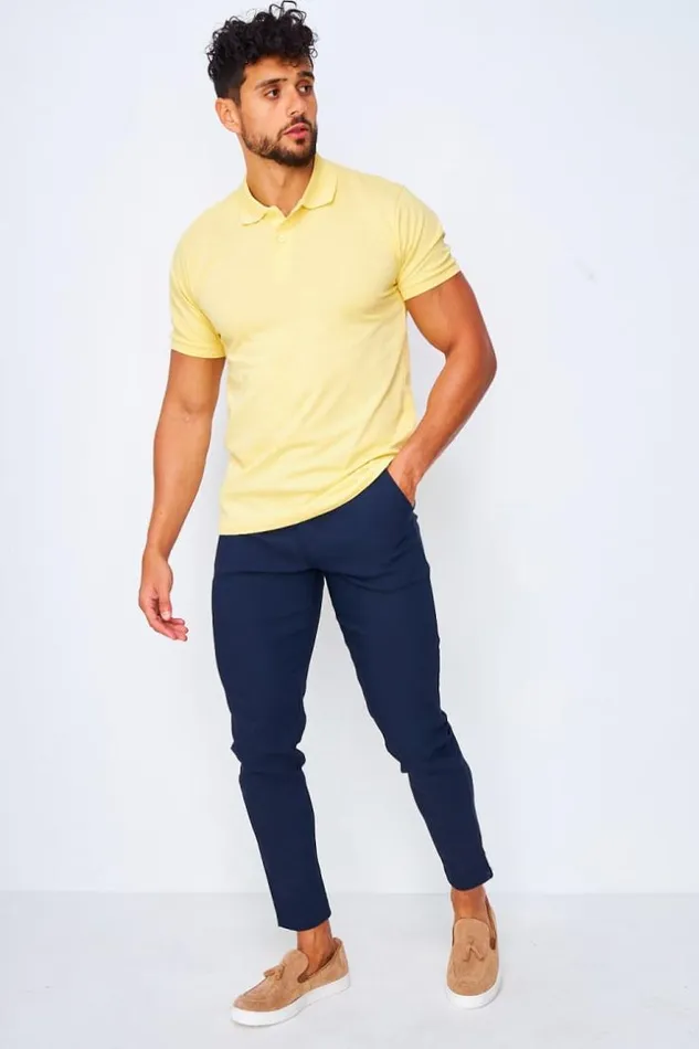 Men Chino Trousers In Navy Blue Blue Brentiny Paris Pants