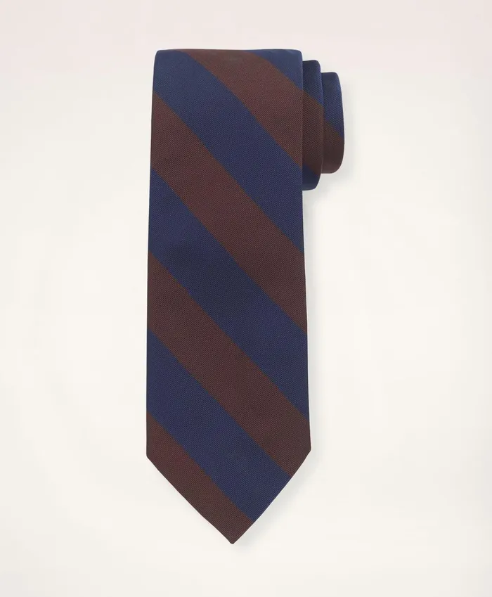 Men Classic Rugby Tie Brown Brooks Brothers Ties and Pocket Squares