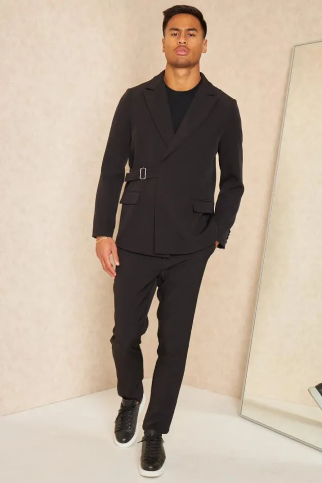 Men Costume 2 Pices Blazer Pantalon Noir Black Brentiny Paris Suit