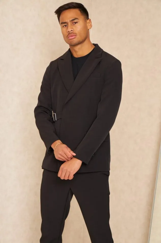 Men Costume 2 Pices Blazer Pantalon Noir Black Brentiny Paris Suit