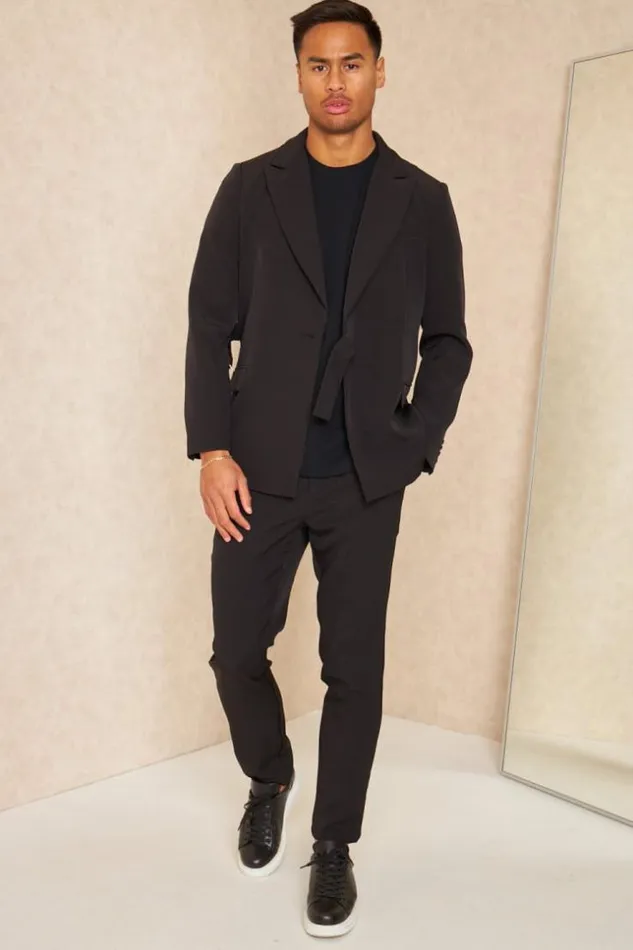 Men Costume 2 Pices Blazer Pantalon Noir Black Brentiny Paris Suit