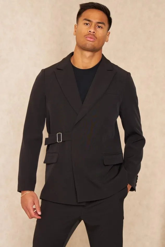 Men Costume 2 Pices Blazer Pantalon Noir Black Brentiny Paris Suit
