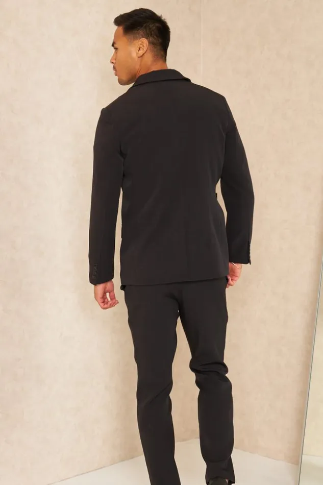 Men Costume 2 Pices Blazer Pantalon Noir Black Brentiny Paris Suit