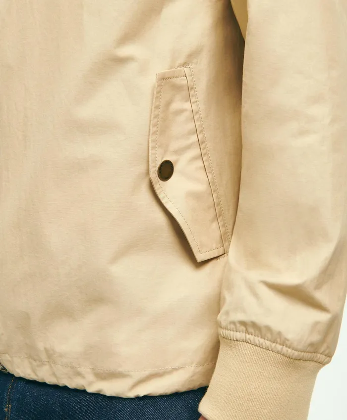 Men Cotton Blend Harrington Jacket Beige Brooks Brothers Coats and Jackets