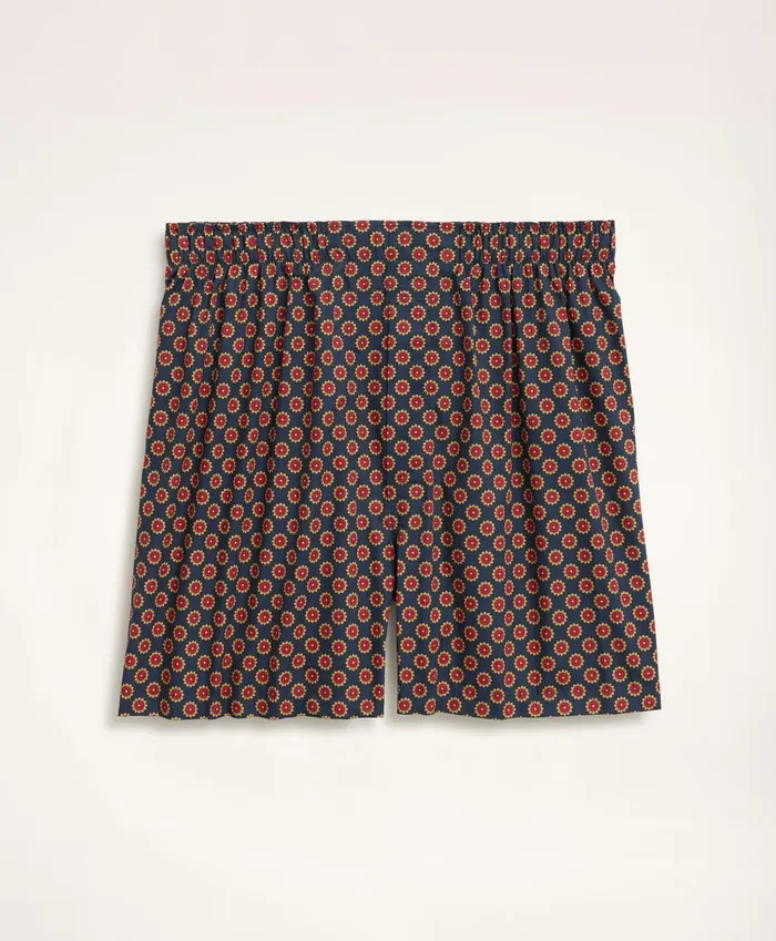 Men Cotton Broadcloth Foulard Boxers Navy Brooks Brothers Underwear