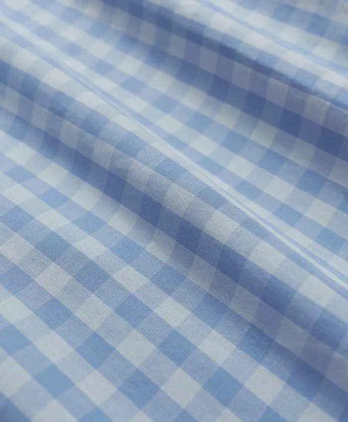 Men Cotton Poplin Gingham Short Pajamas Chambray Blue Brooks Brothers Pajamas and Robes