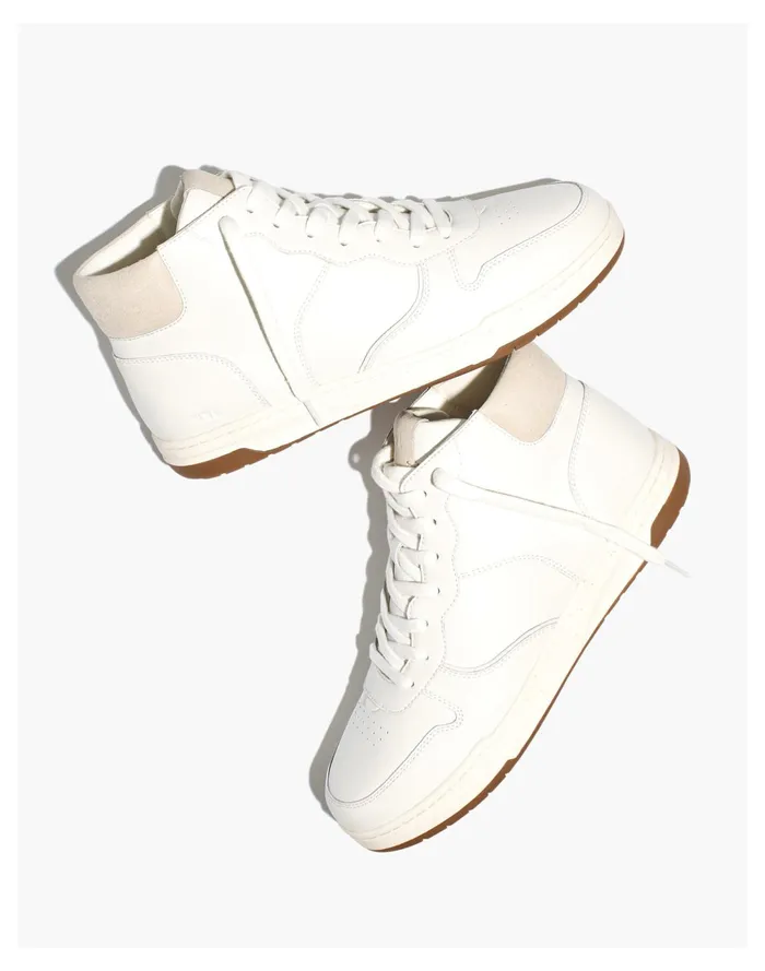 Men Court High Top Sneakers In Antique White And Multi Ivory Multi Madewell Sneakers Men Court High Top Sneakers In Antique White And Multi Ivory Multi Madewell Sneakers