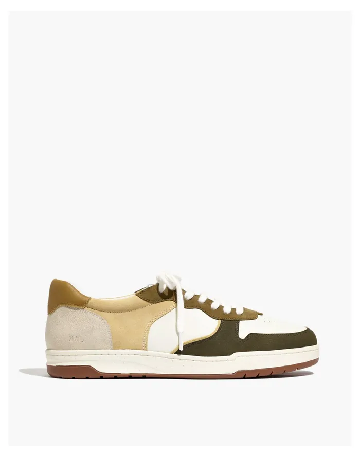 Men Court Sneakers In Colorblock Leather And Nubuck Desert Olive Madewell Sneakers