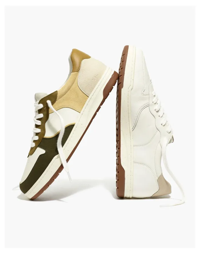 Men Court Sneakers In Colorblock Leather And Nubuck Desert Olive Madewell Sneakers Men Court Sneakers In Colorblock Leather And Nubuck Desert Olive Madewell Sneakers