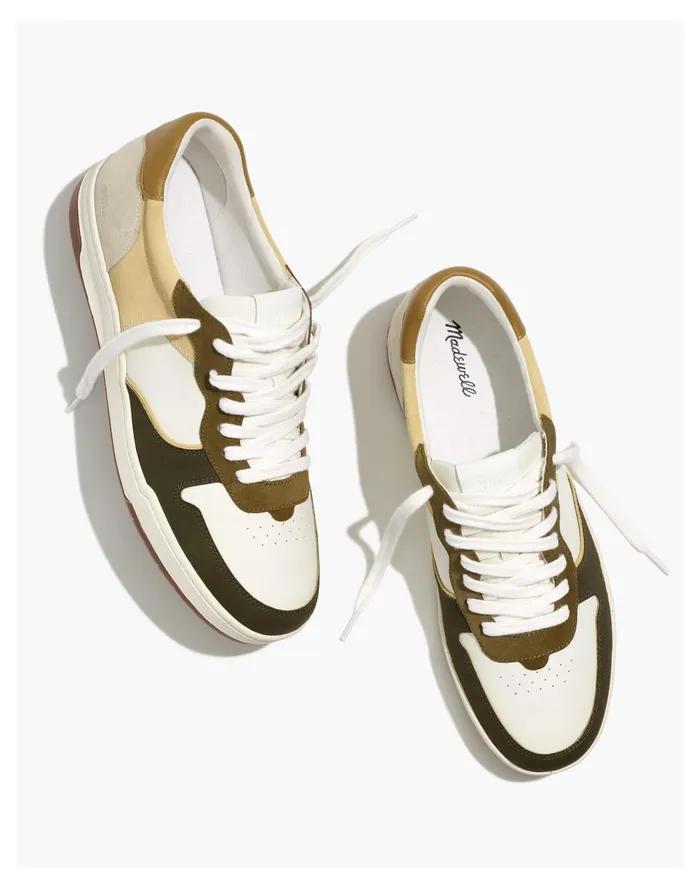 Men Court Sneakers In Colorblock Leather And Nubuck Desert Olive Madewell Sneakers Men Court Sneakers In Colorblock Leather And Nubuck Desert Olive Madewell Sneakers