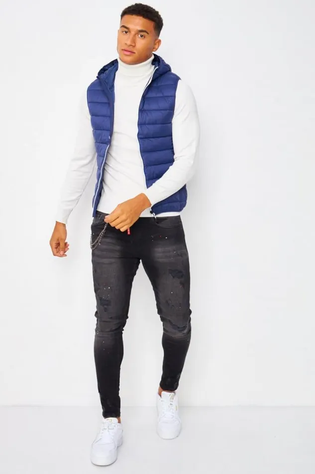 Men Down Vest In Blue Blue Brentiny Paris Parkas And Down Jackets