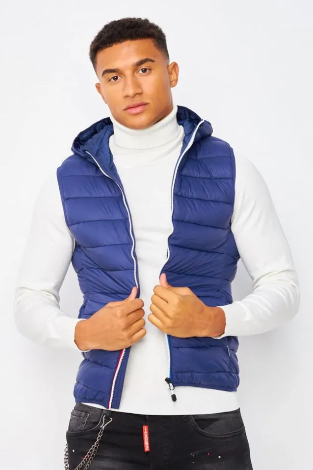 Men Down Vest In Blue Blue Brentiny Paris Parkas And Down Jackets