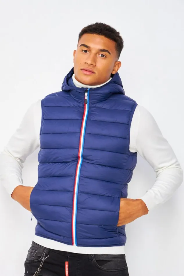 Men Down Vest In Blue Blue Brentiny Paris Parkas And Down Jackets