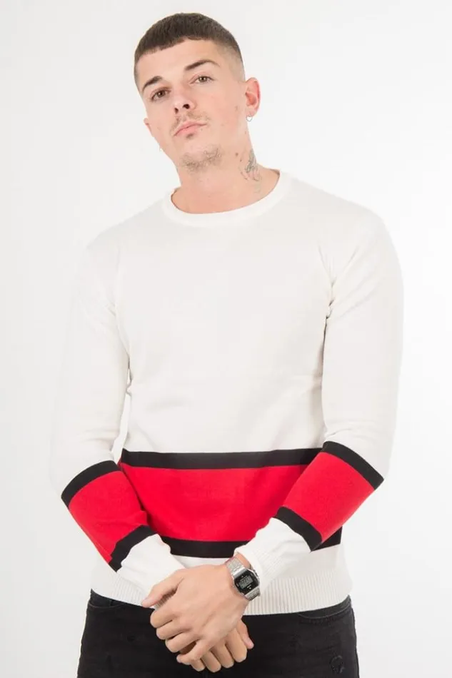 Men Ecru Fine Knit Sweater Brentiny Paris Sweatshirts and Pullovers Men Ecru Fine Knit Sweater Brentiny Paris Sweatshirts and Pullovers