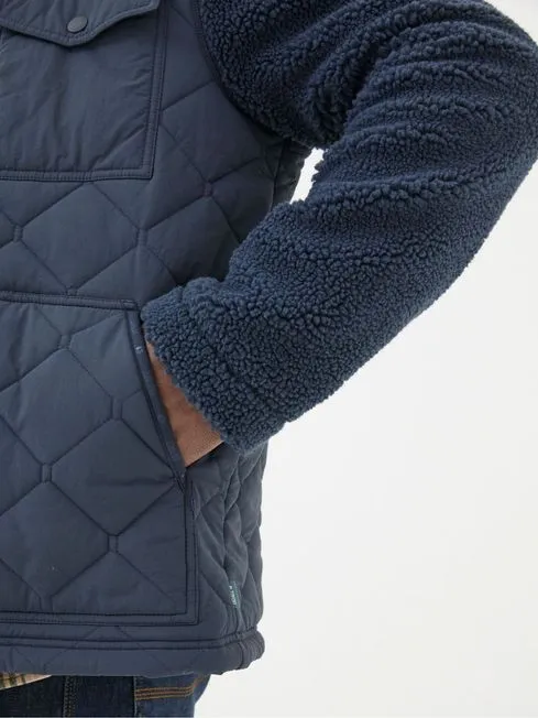 Men Fatface Coats and Jackets Blue Navy Calgary Borg Jacket