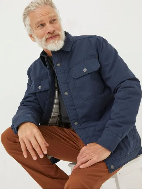 Men Fatface Coats and Jackets Blue Rutland Overshirt Men Fatface Coats and Jackets Blue Rutland Overshirt