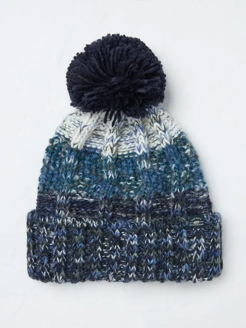 Men Fatface Hats Navy Truro Bobble Hat