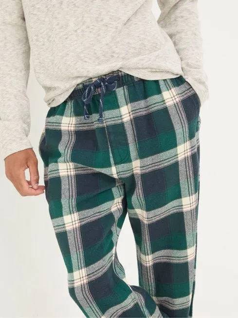 Men Fatface Loungewear Green Oxshott Check Pyjamas