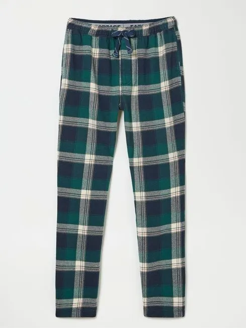 Men Fatface Loungewear Green Oxshott Check Pyjamas