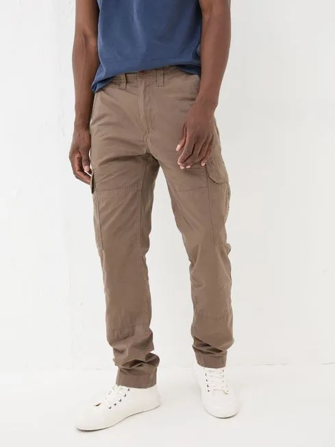 Men Fatface Pants Bude Brown Cargo Trousers