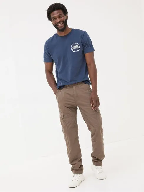 Men Fatface Pants Bude Brown Cargo Trousers