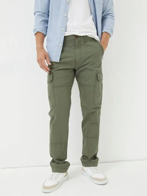 Men Fatface Pants Corby Green Ripstop Cargo Trousers