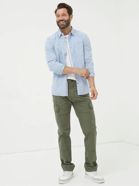Men Fatface Pants Corby Green Ripstop Cargo Trousers