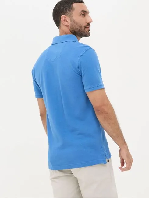Men Fatface Polo Shirts Blue Pique Polo Shirt Men Fatface Polo Shirts Blue Pique Polo Shirt
