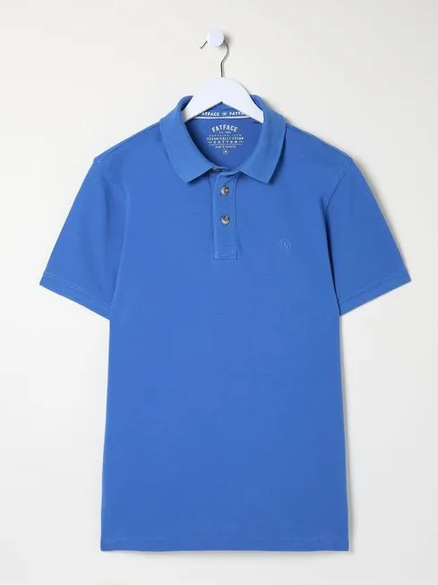 Men Fatface Polo Shirts Blue Pique Polo Shirt Men Fatface Polo Shirts Blue Pique Polo Shirt