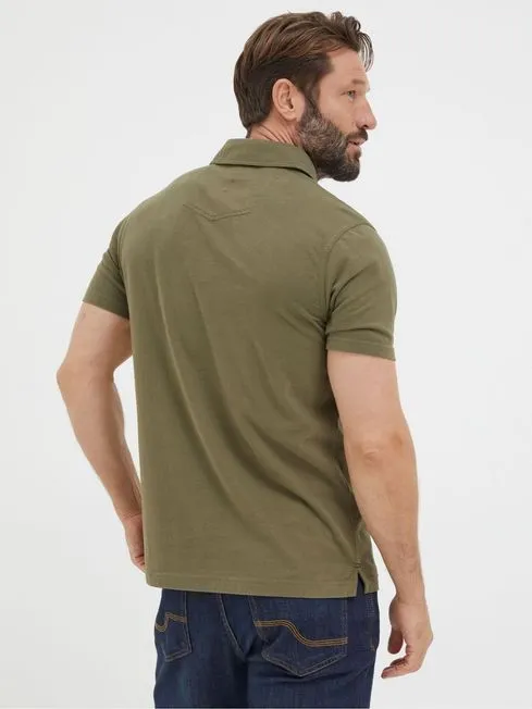 Men Fatface Polo Shirts Green Perranporth Polo Shirt