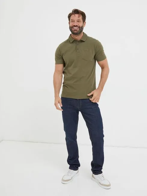 Men Fatface Polo Shirts Green Perranporth Polo Shirt