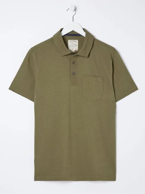 Men Fatface Polo Shirts Green Perranporth Polo Shirt