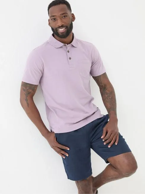 Men Fatface Polo Shirts Purple Perranporth Polo Shirt