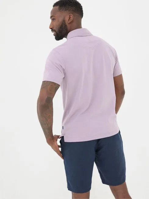Men Fatface Polo Shirts Purple Perranporth Polo Shirt