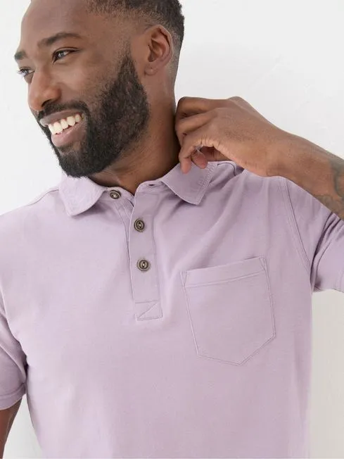 Men Fatface Polo Shirts Purple Perranporth Polo Shirt